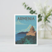 Sevansee Armenien Reiseort Illustration Postkarte (Stehend Vorderseite)
