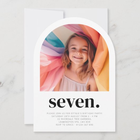 Seven Arch Foto Geburtstag Einladung (Vorderseite)