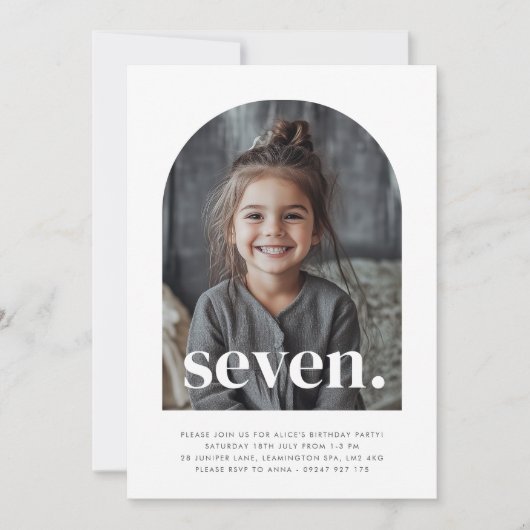 Seven Arted Foto Geburtstag Einladung (Vorderseite)