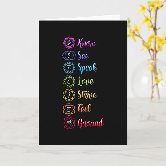 Seven Chakra Om Yoga Karte (Gelbe Blume)