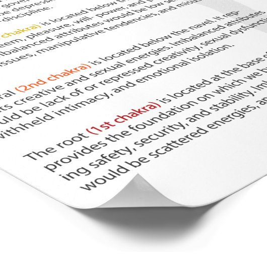 Seven Chakra Poster (Ecke)