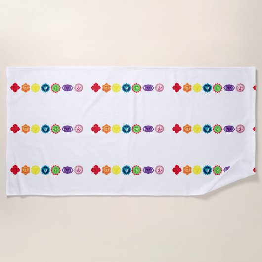 Seven Chakra Yoga Beach Handtuch (Vorderseite)
