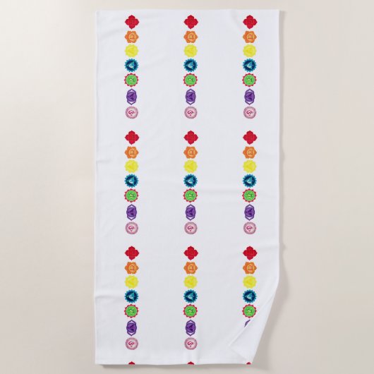 Seven Chakra Yoga Beach Handtuch (Vorderseite)