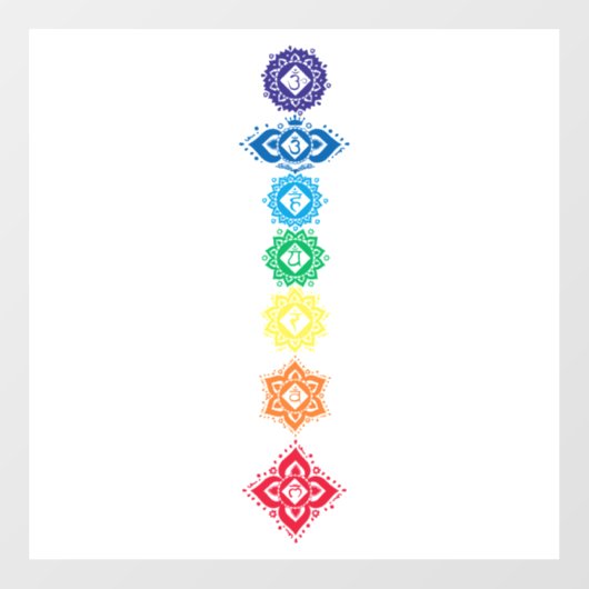 Seven Chakras 7 Fensteraufkleber (Blatt)