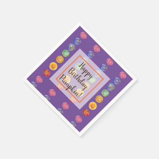 Seven chakras Aquarellkunst Serviette (Ecke)