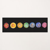 Seven chakras Aquarellkunst Yogamatte (Rückseite (Horizontal))