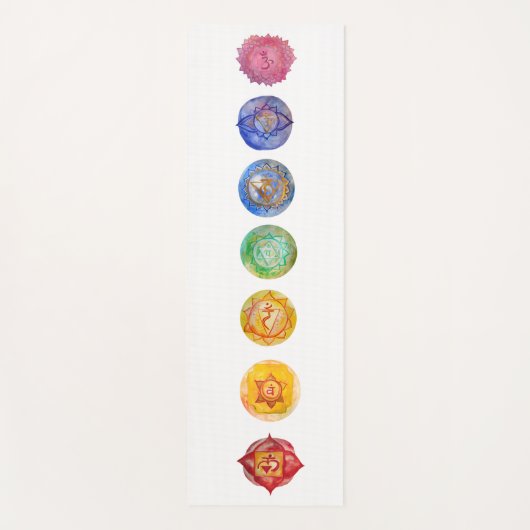 Seven chakras Aquarellkunst Yogamatte (Vorderseite)