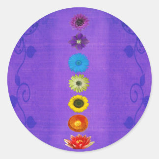 Seven Chakras Geschenk - Lila Runder Aufkleber