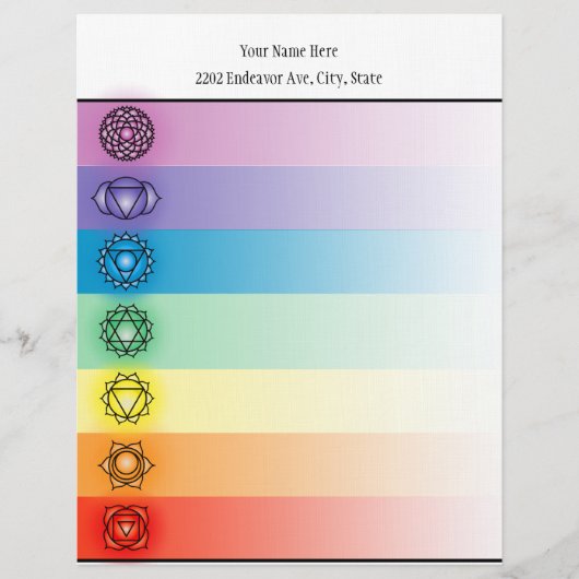 Seven Chakras Letterhead Stationierung Briefkopf (Vorderseite)