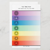 Seven Chakras Stationery Briefpapier (Vorne/Hinten)