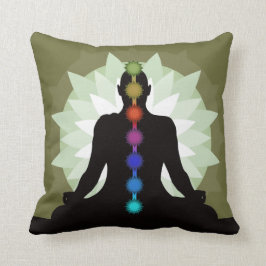 Seven Chakras Yoga Pose Design Throw Kissen