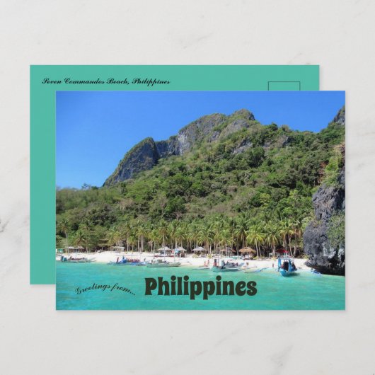 Seven Commandos Beach Philippinen Postkarte (Vorne/Hinten)