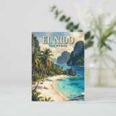 Seven Commandos Strand El Nido Philippinen Postkarte (Stehend Vorderseite)