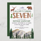 Seven Explorer Boy Birthday Einladung (Vorne/Hinten)