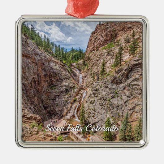Seven Falls Colorado Premium Ornament Aus Metall (Vorne)
