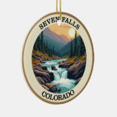 Seven Falls Colorado Retro Keramik Ornament (Rechts)