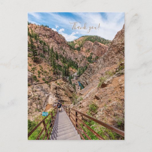 Seven Falls Stairs Looking danke Postcard Postkarte (Vorderseite)