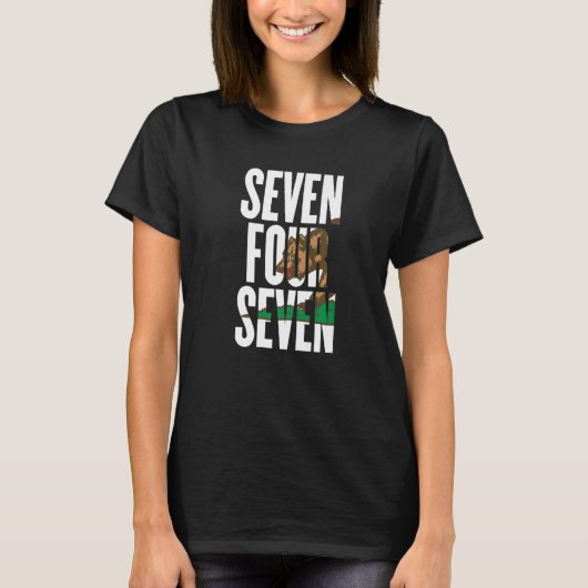 Seven Four Seven 747 Area Code California Los Ange T-Shirt (Vorderseite)