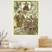 Seven Headed Dragon by Albrecht Dürer Poster (Küche)