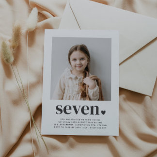 Seven Heart - Square Foto Einladung am Geburtstag