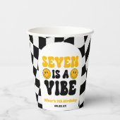 Seven Is A Vibe Retro Seventh 7th Birthday Party Pappbecher (Rückseite)