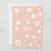 Seven ist ein Vibe Daisy Beige Cream Rainbow Birth Einladung (Rückseite)