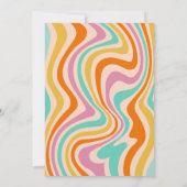 Seven ist ein Vibe Groovy Retro Rainbow 7. Geburts Einladung (Rückseite)