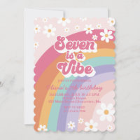 Seven ist ein Vibe Rainbow 7. Geburtstag Einladung