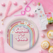 Seven ist ein Vibe Rainbow Pink 7. Geburtstag Pappteller (Party)
