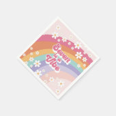 Seven ist ein Vibe Retro Rainbow 7. Geburtstag Serviette (Ecke)