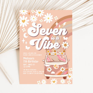Seven ist eine Stimmung Daisy Beige Creme Regenbog Einladung