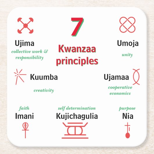 Seven Kwanzaa Principles Untersetzer (Vorderseite)