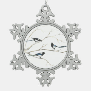 Seven Lugano - The Restaurant Schneeflocken Zinn-Ornament