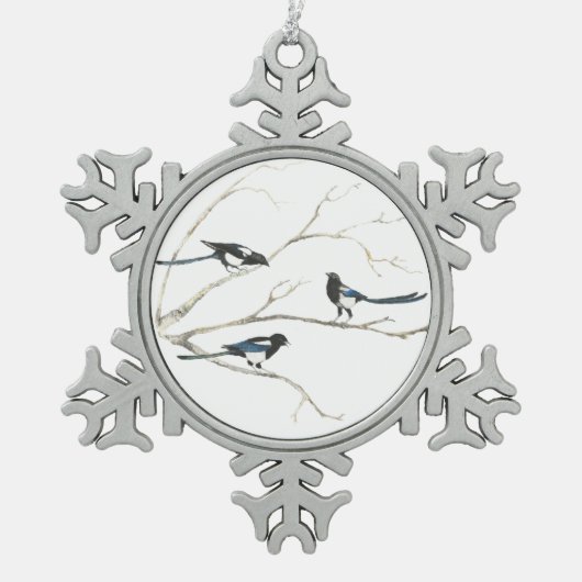 Seven Lugano - The Restaurant Schneeflocken Zinn-Ornament (Vorderseite)