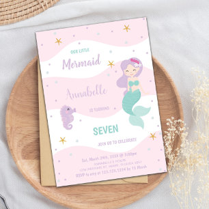 Seven Mermaid zum Geburtstag Einladungen