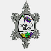 Seven Mile Beach Negril Jamaica Sea Turm Schneeflocken Zinn-Ornament (Links)