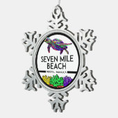 Seven Mile Beach Negril Jamaica Sea Turm Schneeflocken Zinn-Ornament (Rechts)