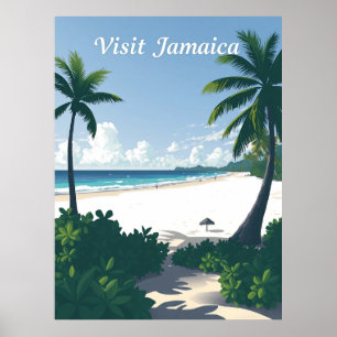 Seven Mile Beach, Negril, Jamaika Vintage Poster