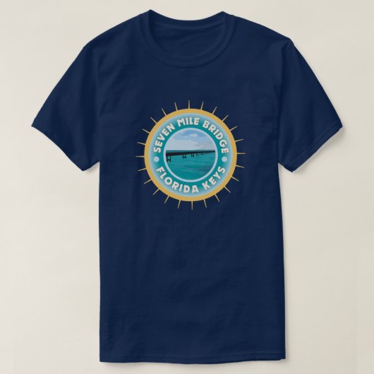 Seven Mile Bridge Florida Keys auf dunkler Farbe T-Shirt (Design vorne)