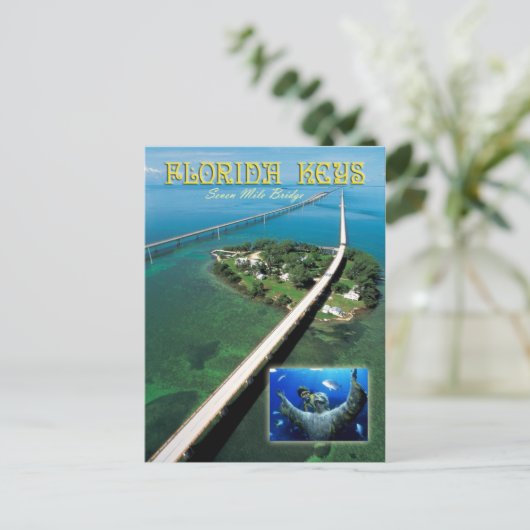 Seven Mile Bridge & Pigeon Key, Florida Keys Postkarte (Stehend Vorderseite)