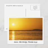 Seven Mile Bridge Sunset, Florida Keys Postkarte (Vorne/Hinten)