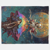 Seven Powers Santa Muerte Fleecedecke (Vorderseite (Horizontal))