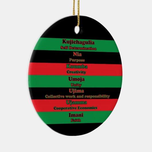 Seven Principles Kwanzaa Red Black Green Keramik Ornament (Rechts)
