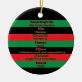 Seven Principles Kwanzaa Red Black Green Keramik Ornament (Vorne)