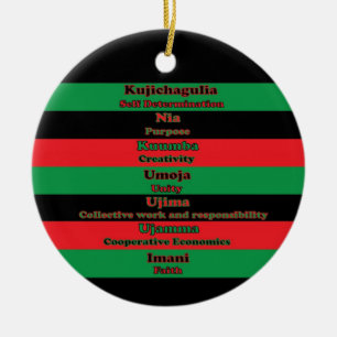 Seven Principles Kwanzaa Red Black Green Keramik Ornament