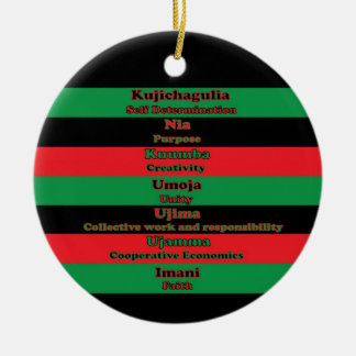 Seven Principles Kwanzaa Red Black Green Keramik Ornament