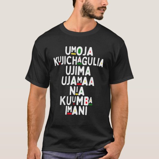 Seven Principles Of Kwanzaa African American Holid T-Shirt (Vorderseite)