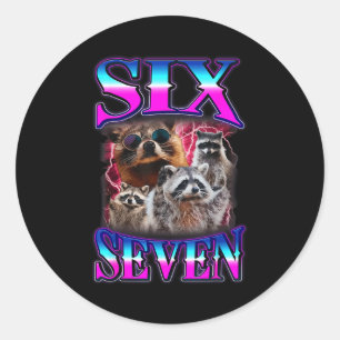 Seven Racoon Bootleg 67 67 Six Welt Runder Aufkleber