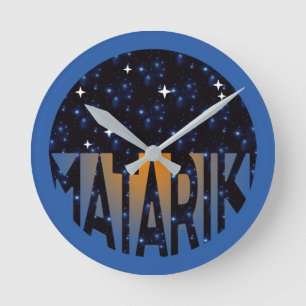 Seven Sisters Maori MATARIKI 2c Runde Wanduhr