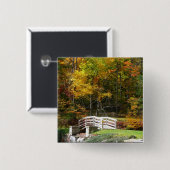 Seven Springs Fall Bridge I Herbst Landschaft Button (Vorne & Hinten)